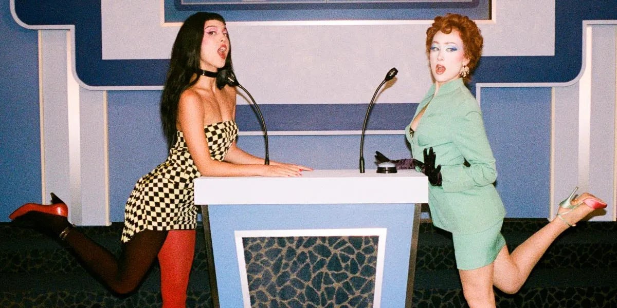Image courtesy of Pitchfork: Rodrigo and Roan in the Expectations remix video